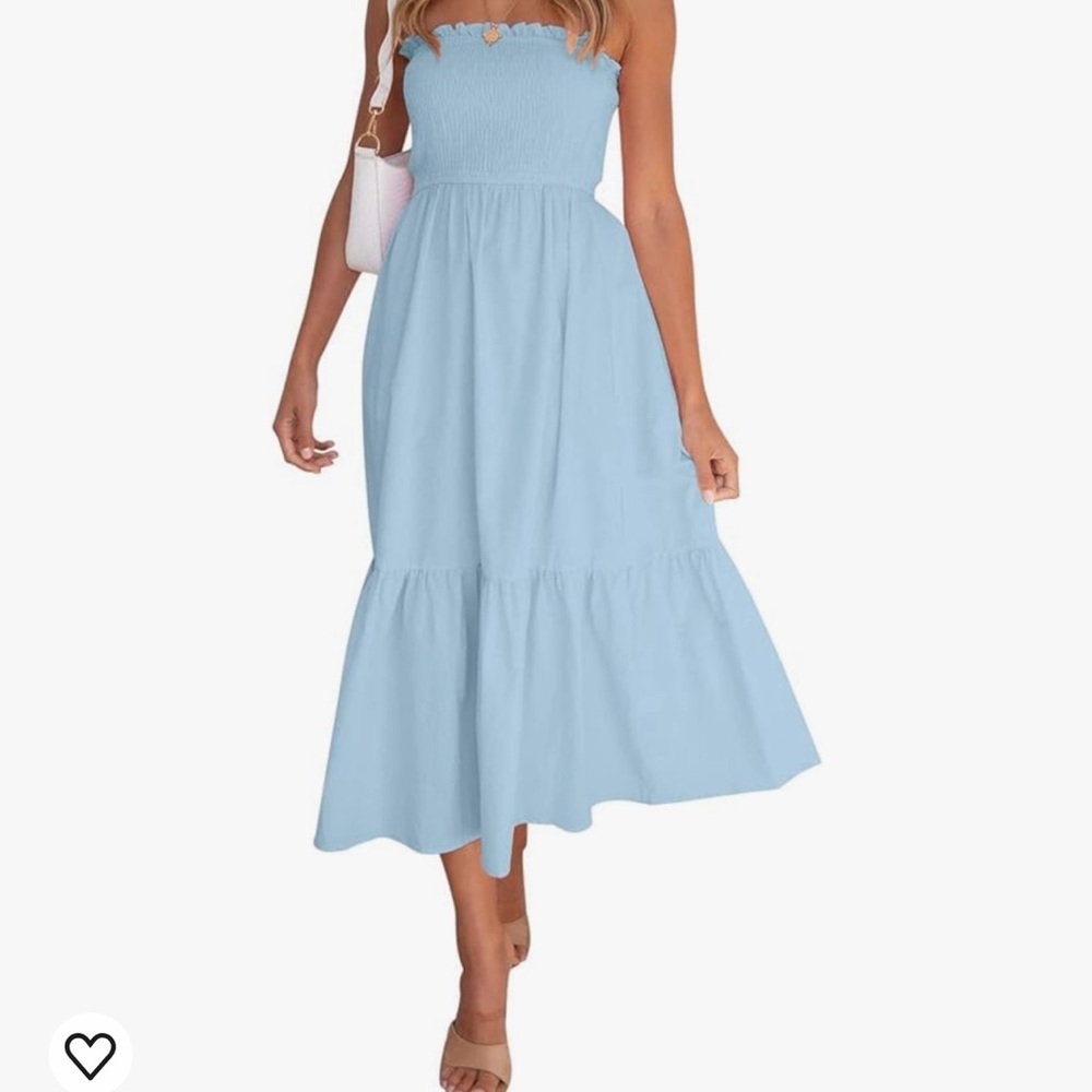 ZESICA Women's Bohemian Smocked Bodice Flowy A Line Dress